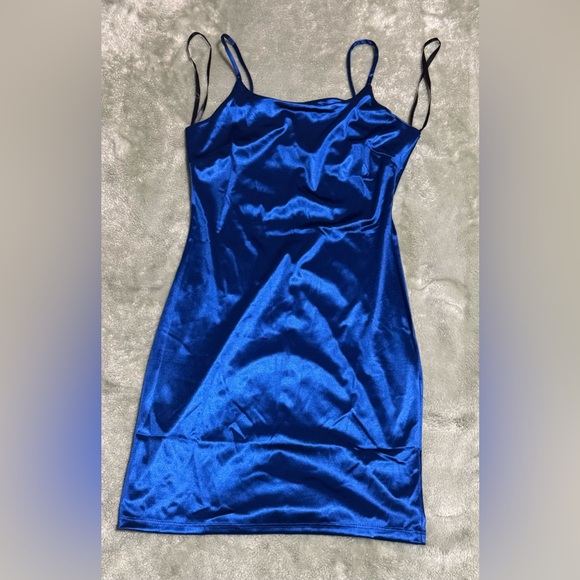 popular 21 Dresses & Skirts - Elegant Blue Satin Dress